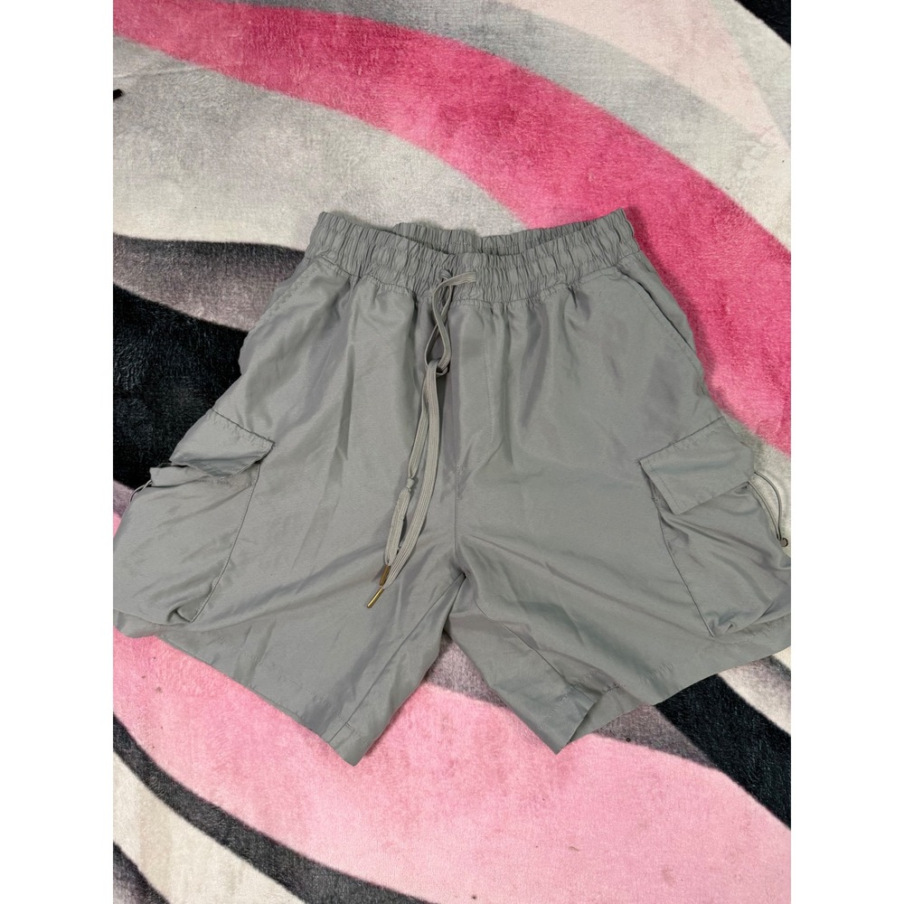NovaMen Fashion Nova Grey Cargo Shorts Mens Medium Elastic Waist Pocket